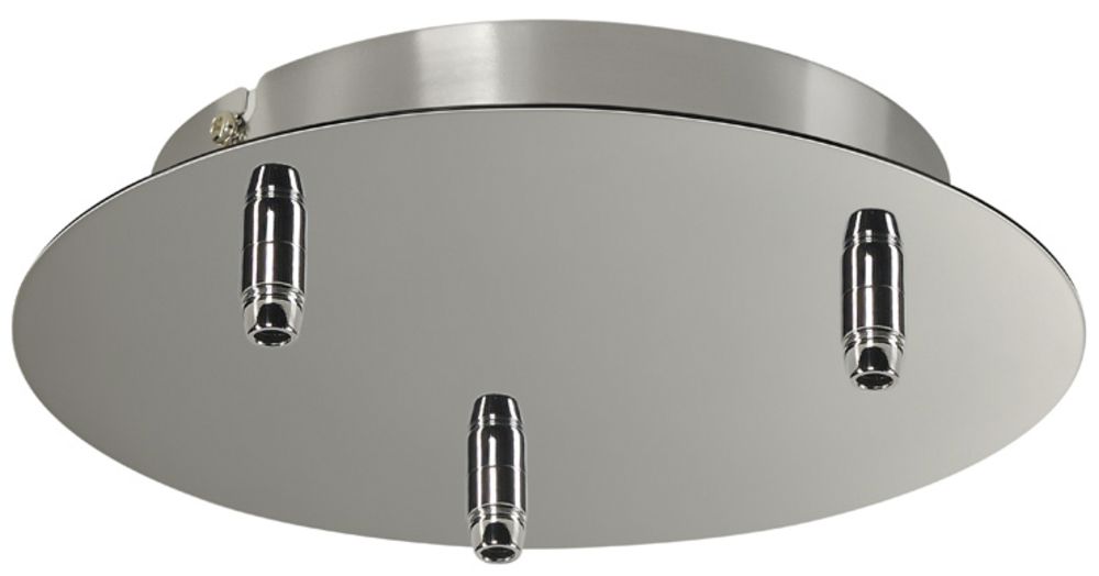 Rosace de plafond SLV 3 sorties, Ø220×54mm avec décharge de traction chromé