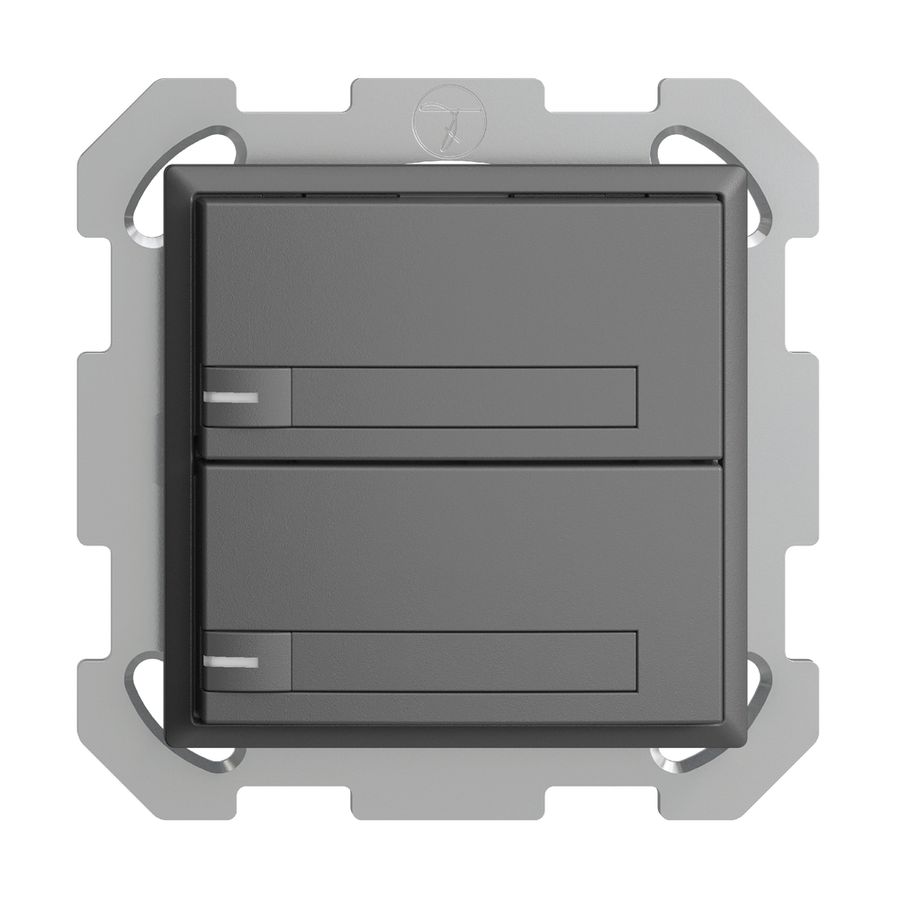 UP-KNX-Taster RGB EDUE, 250mW, m.RGB-LED, m.Papier., 2×Taste, 1×Tastenb., dgu