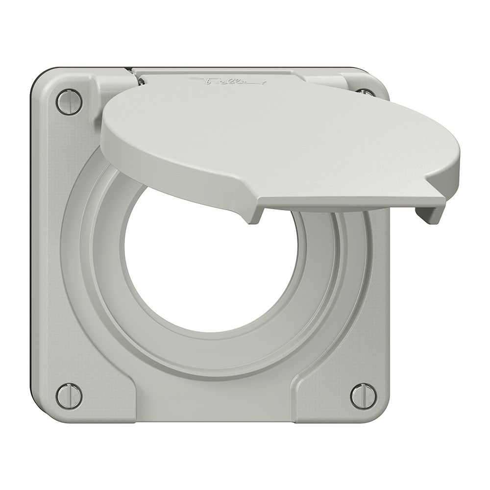 Coperchio c.coperchio ribalt.NEVO Ø43mm p.presa SCHUKO grc (guarn.ne)