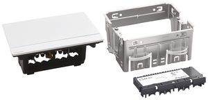 Tischsteckdose POP-UP für 4 Module Mosaic alu