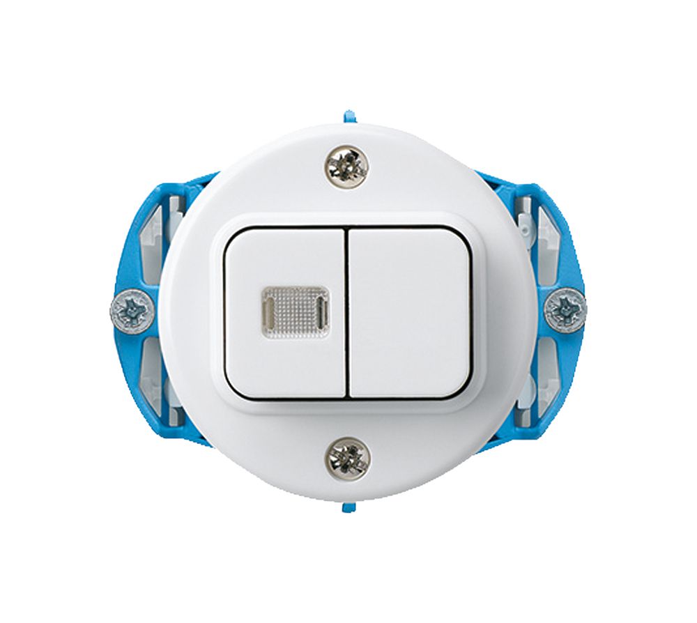 Insert pour interrupteur poussoir lum. ENC basico 1/3+3/1L blanc 1 lentille