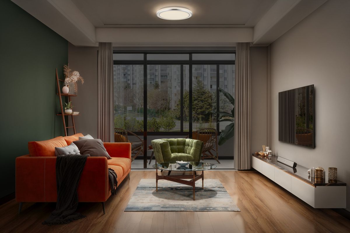 LED-Deckenleuchte LEDVANCE Orbis Helman 16W 1100lm 830 Ø295×65mm Silber