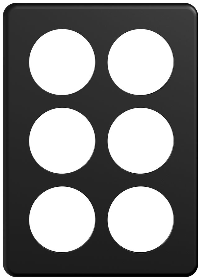 UP-Abdeckplatte STANDARDdue SNAPFIX® 3×2/2×3 6×Ø50 150×210mm sz