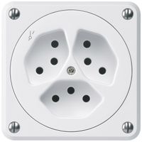 Presa INC robusto 3×tipo 13/1 bianco senza copercchio per combinazione