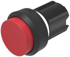 Pulsante INS EAO45, I, rosso, anello nero a rilievo