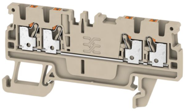 Borne de passage Weidmüller A4C PUSH IN 1.5mm² 4 connex.TS35 beige