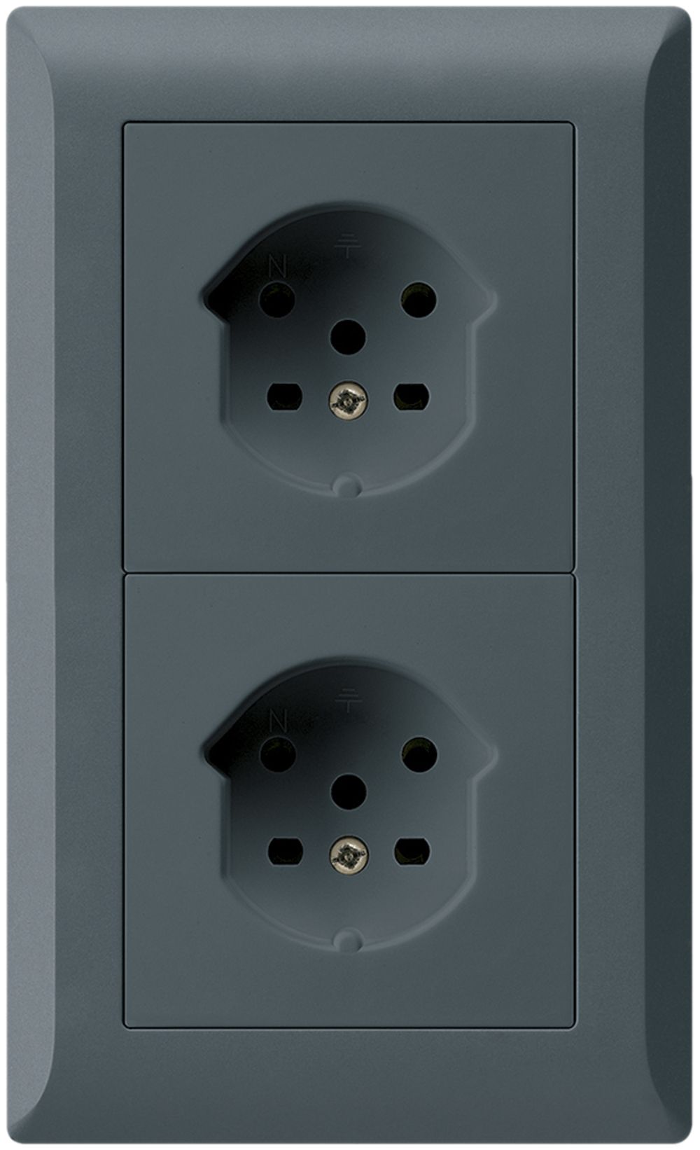 UP-Kombi 2×1 HA kallysto.line 2×Typ 15 mit Steckklemmen anthrazit