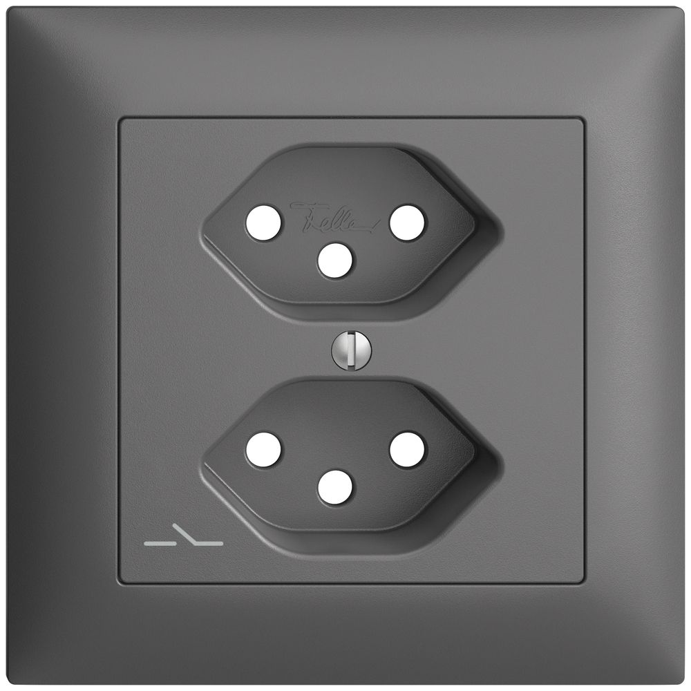 Frontset EDIZIOdue dunkelgrau 88×88mm 2×T13/1 mit Shutter