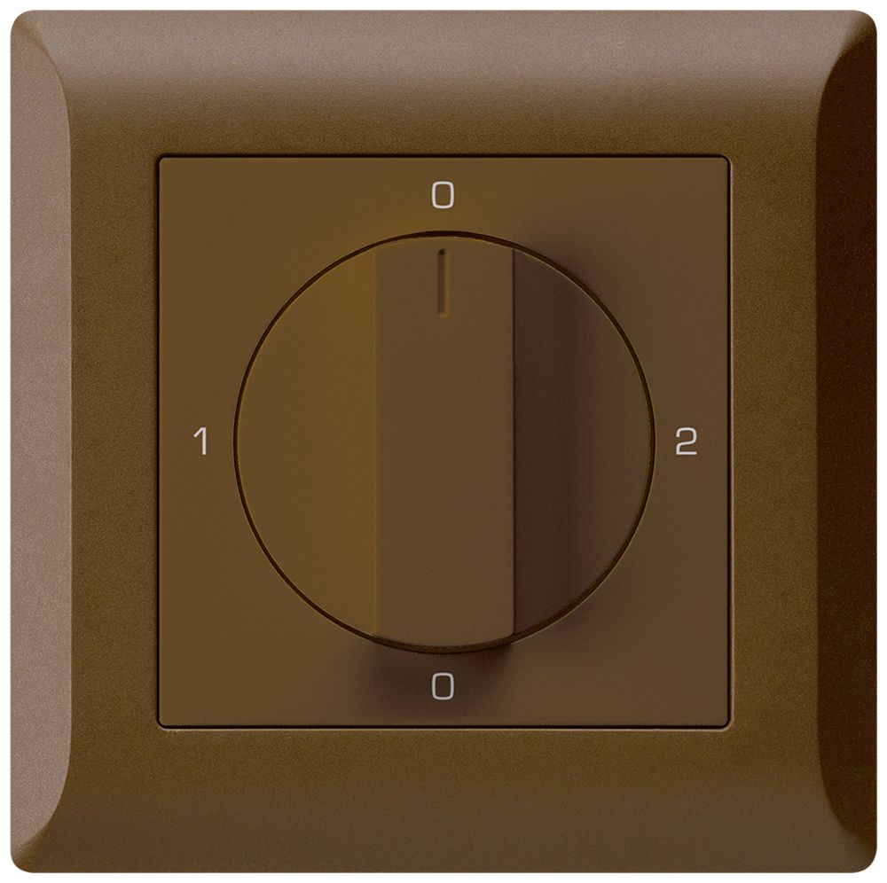 UP-Drehschalter kallysto.line 2/1L braun mit Drehgriff