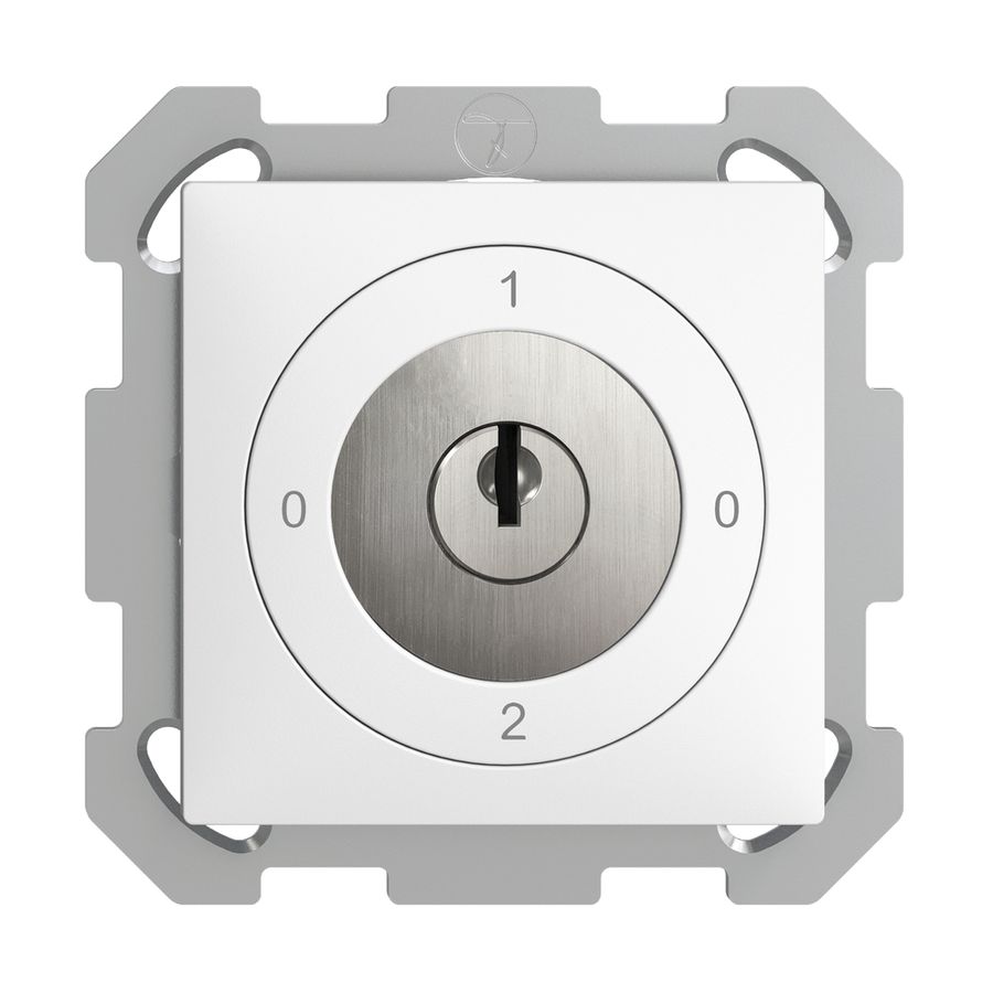 Interrupteur rotatif ENC EDIZIOdue 2/2P blanc, avec serrure de sûreté