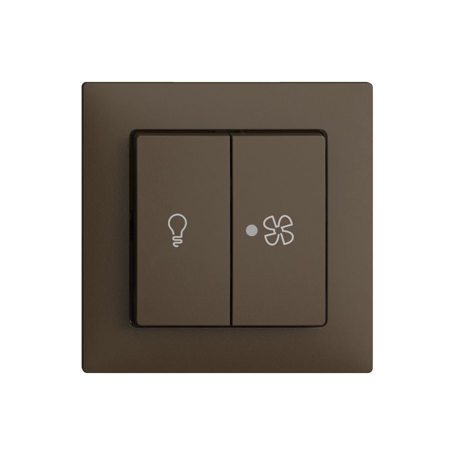 Kit frontal EDIZIOdue coffee 60×60mm bouton double