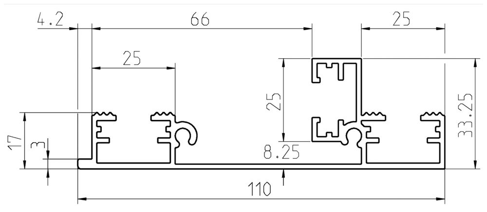 Profil à assembler Almatec SBG 110 DIN, 3m