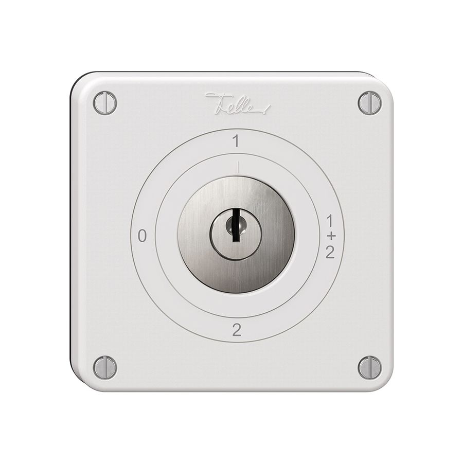 Interrupteur rotatif NEVO, 1/1 L, avec serrure&2 clés, KS, 0-1-1+2-2, blanc