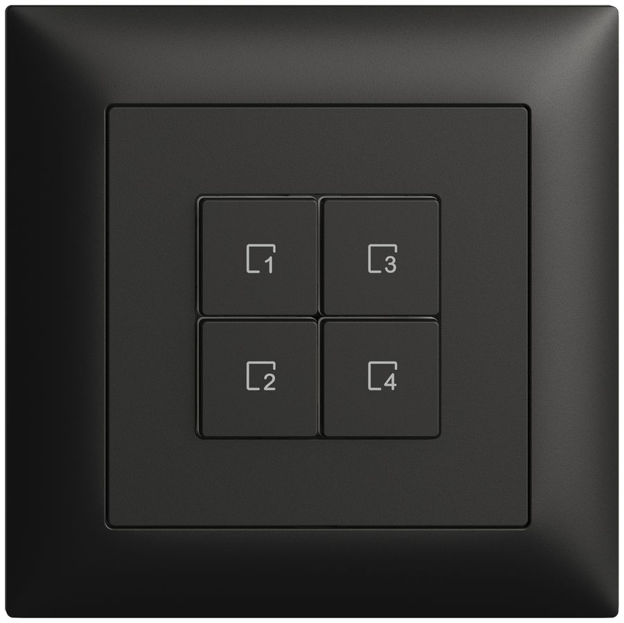 Commande pour poussoir scène ENC 4 scènes/4T Edue Wiser noir