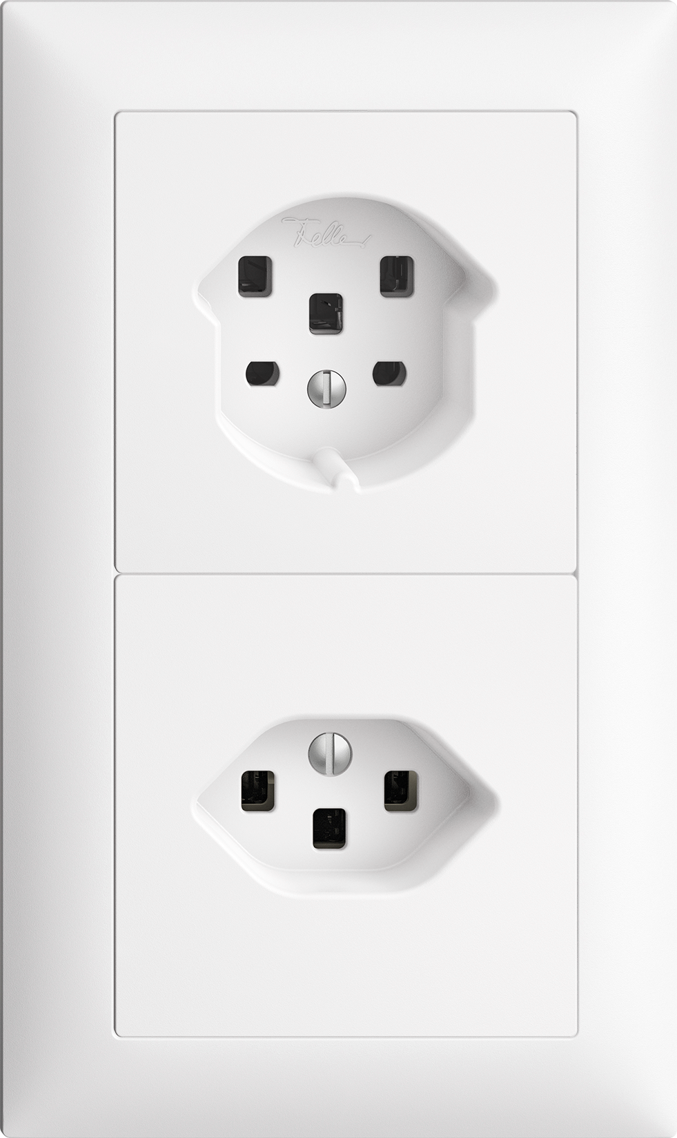 UP-Kombination Edue 2x1, Steckdose T25 + T23 ws