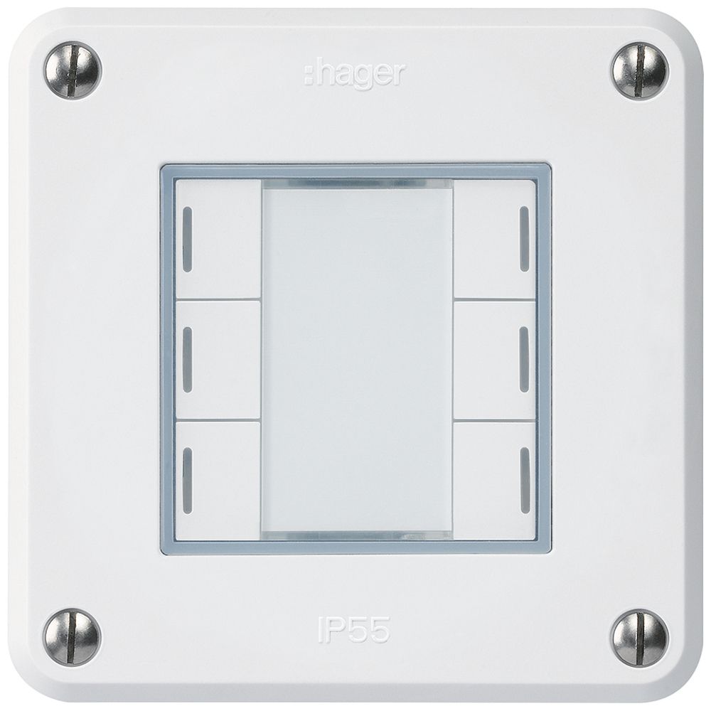 UP-Taster robusto A KNX 6× RGB LED s/e-link weiss