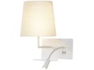 Applique SLV SOMNILA FLEX LEFT E27 40W avec liseuse LED 1.2W et USB blanc