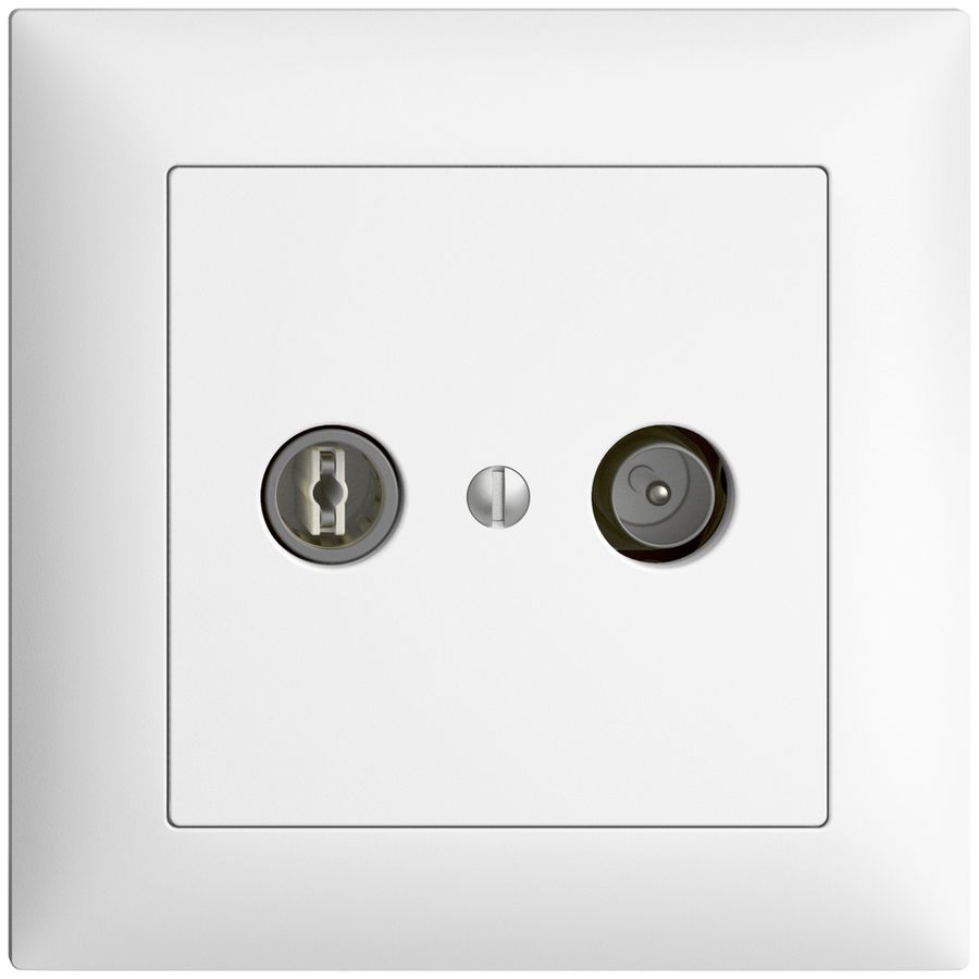 Prise TV-R ENC EDIZIOdue 23dB blanc à large bande 5…2000MHz, FMI