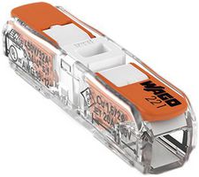 Verbindungsklemme WAGO 221 1×0.2…4mm² Hebel 32A 450V orange transparent