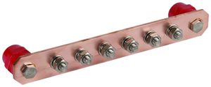 Potentialausgleichsschiene DEHN/elvatec Cu 6×M10×25mm