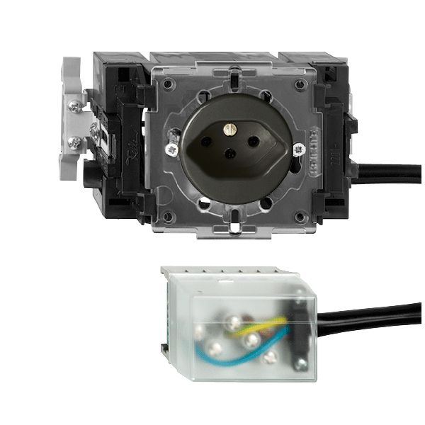 EB-Steckdose FH T13 L3 schwarz 53mm Snap für Flachkab.Powerbus