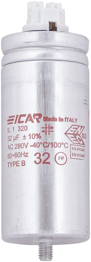 Kondensator ICAR IL 1/320 45X103MM 32µF 250V f.Leuchte (parallel) Ø45×128mm