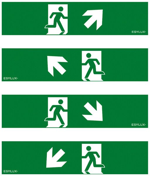 Set di pittogrammi ESYLUX SLA 14m freccia ad/as/bd/bs 350×85mm