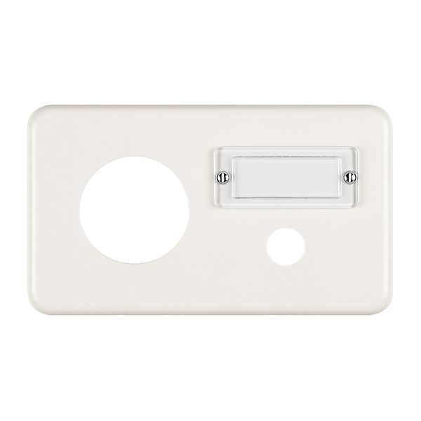 Plaque de rec. grd.I-I blanc, horiz. avec porte-étiquette