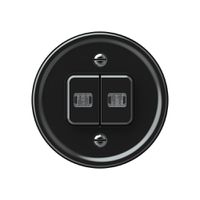 Leuchtdrucktaster origin 2×Tasten 2×bel.2CO 1P 0<1 10A 230V 60×60mm schwarz