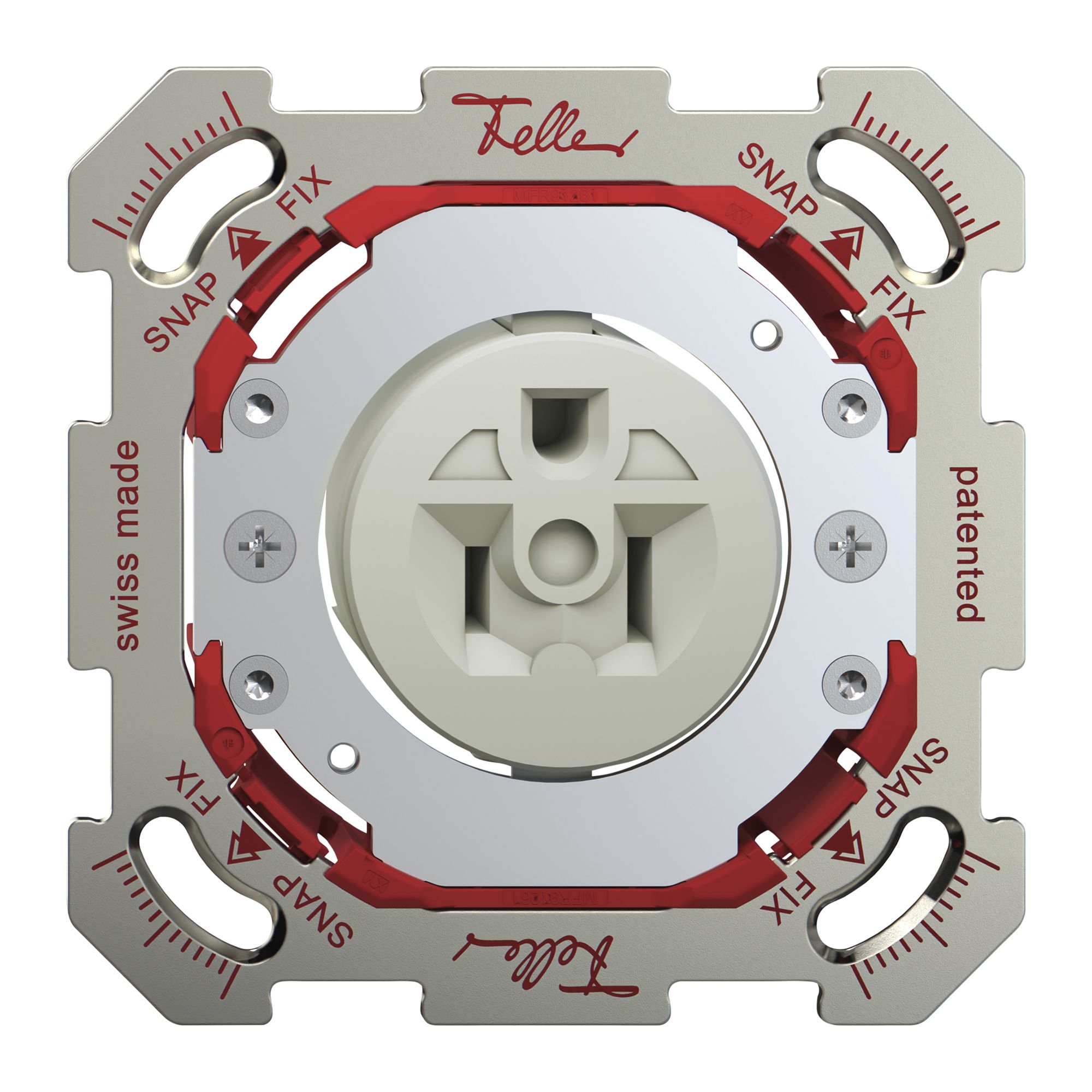 UP-Steckdose NEMA SNAPFIX® 1×US/CA (NEMA 5-15) (Typ B) 20A 250V IP20 alu