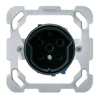 Inserto per presa INC basico T15 con placca di fissaggio nero