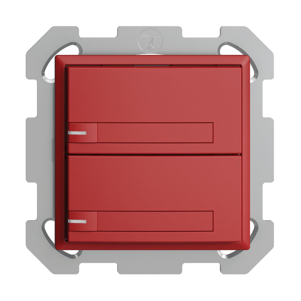UP-KNX-Taster RGB EDUE, 250mW, m.RGB-LED, m.Papier., 2×Taste, 1×Tastenb., ber