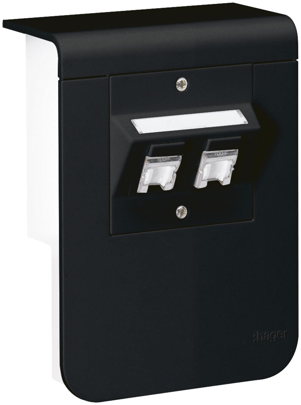 Support d'appareil Hager pour SL20115 noir, 2×cat.6