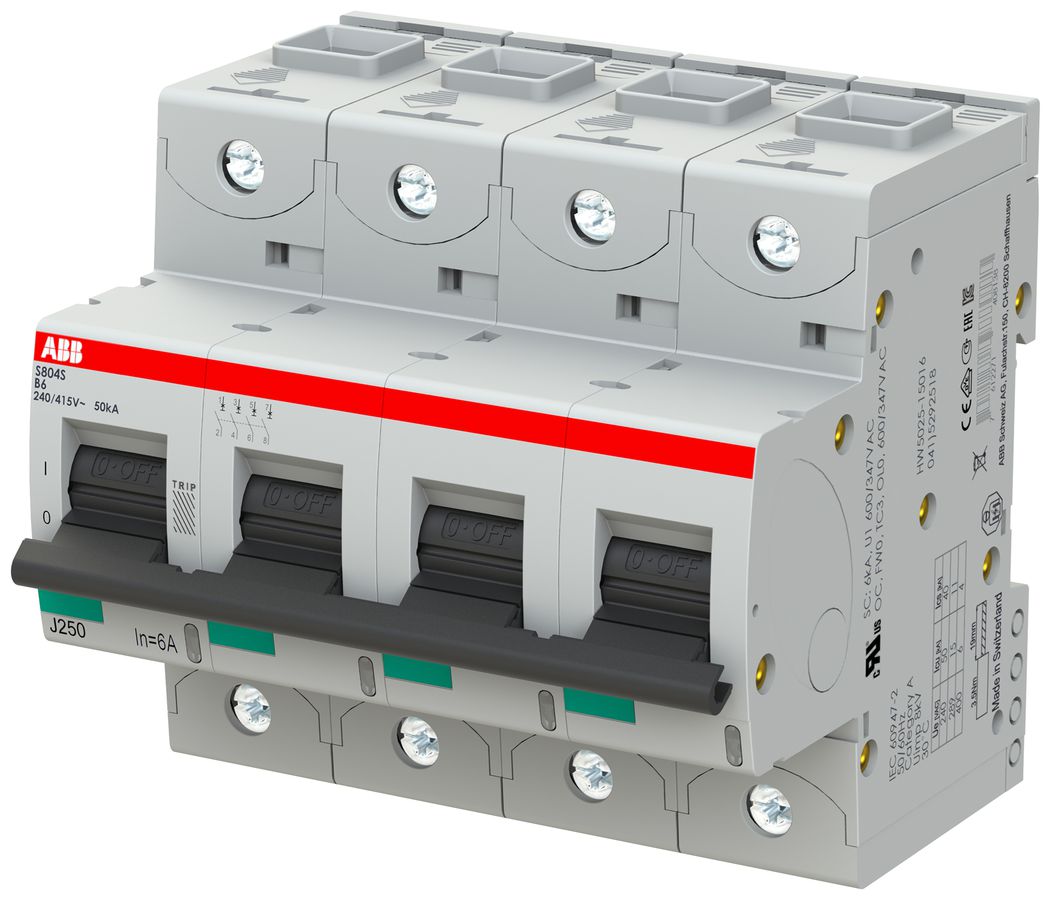 Disgiuntore ABB S804S-B6 4P 400V B-6A 50kA 6UM