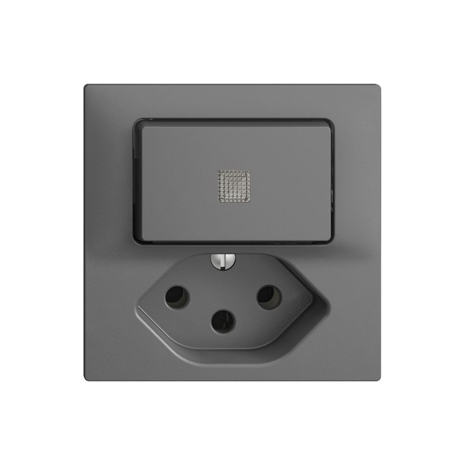 Leuchtkombination LS 3/1L+T13 EDIZIOdue dunkelgrau, mit Linse, LED gelb