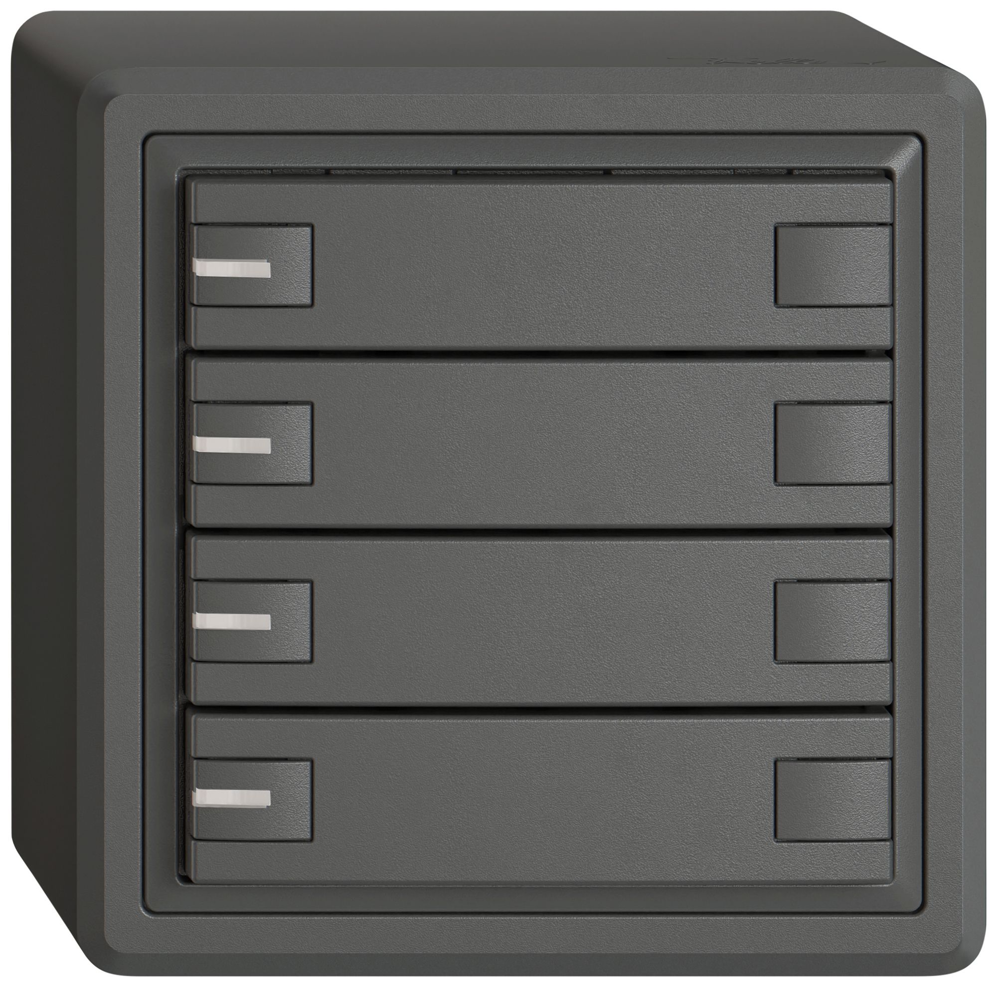 Poussoir KNX RGB AP EDIZIO.liv SNAPFIX® capteur temp.RGB-LED 4× comm.2T grf