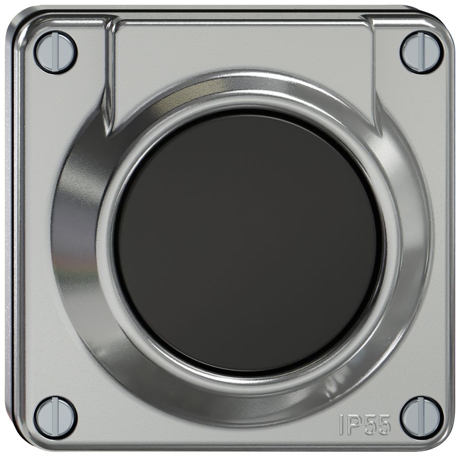 Poussoir de sonnerie ENC ELEMENT SNAPFIX® 87×87×19mm alu