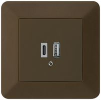 Presa di carica USB INC kallysto.trend 18W PD 1×tipo A 1×tipo C marrone