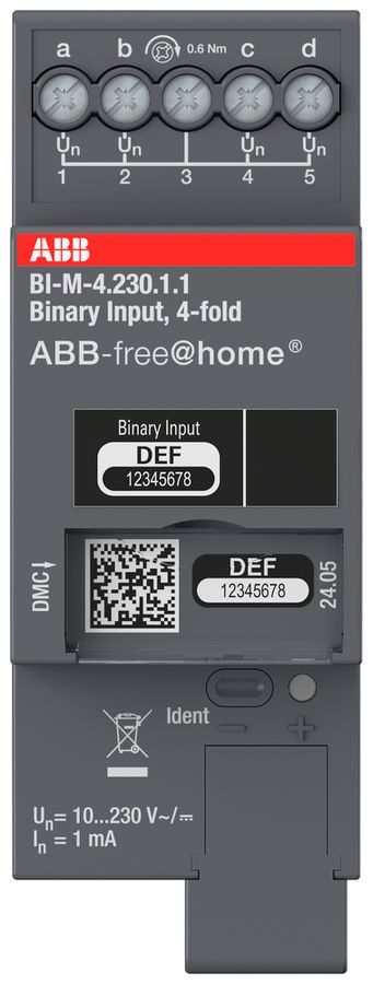 REG-Binäreingang ABB-free@home BI-M-4.230.1.1 4-Kanal 10…230V