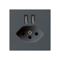 Steckdose 2×USB & T13 kallysto A 2400mA anthrazit