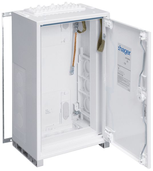 Armoire murale Hager Univers Quickset 108 modules 3 rangées 36UM SK I IP44 blanc