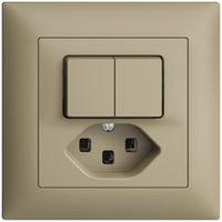 Combinaison ENC 2×A-R/1L+T23 16A EDIZIOdue sand