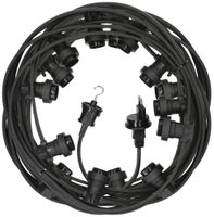 Guirlande d'illumination MH 16.5m avec 15 douilles E27 IP55 noir