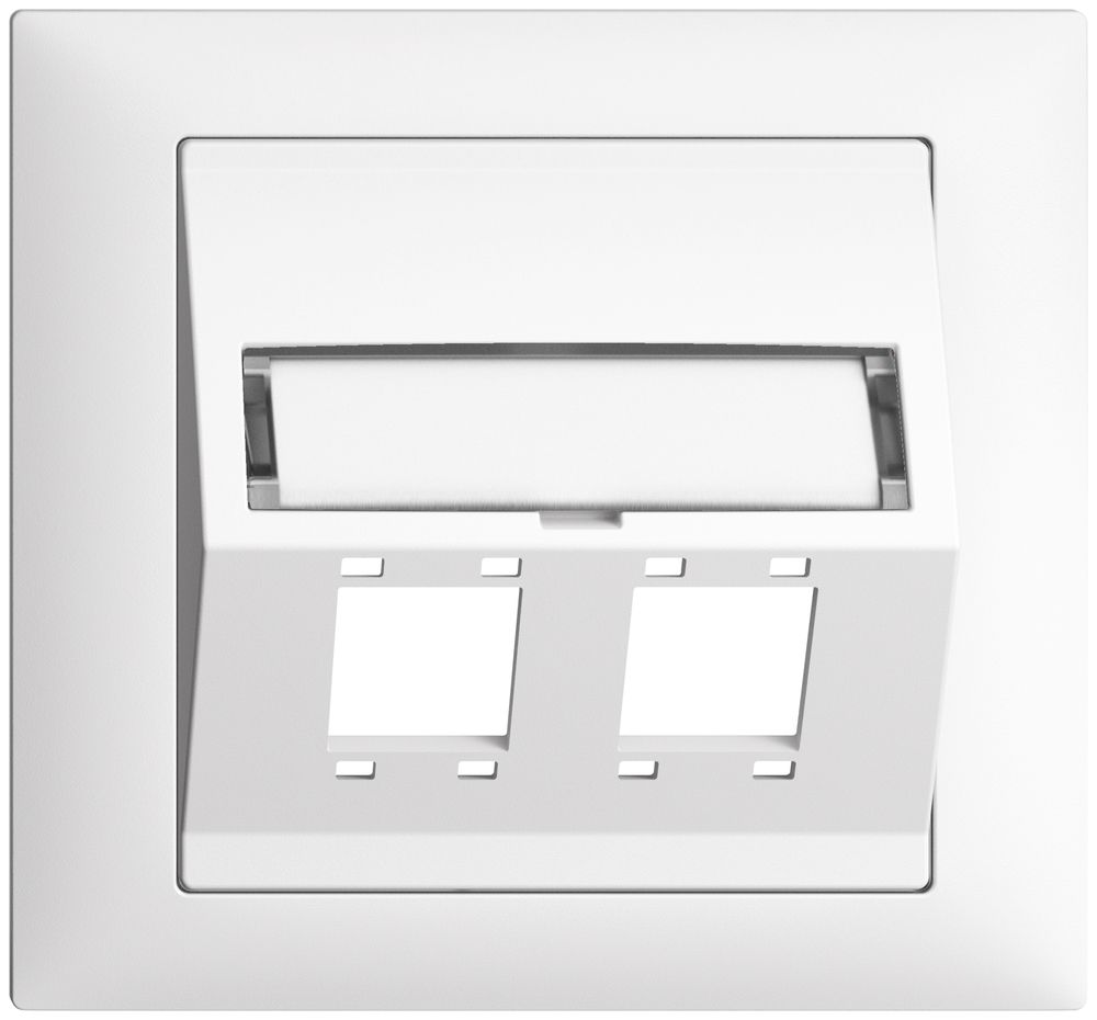 Kit montage INC EDIZIOdue FKE sortie oblique 2×R&M cat.5e/6/LC spécial, blanc