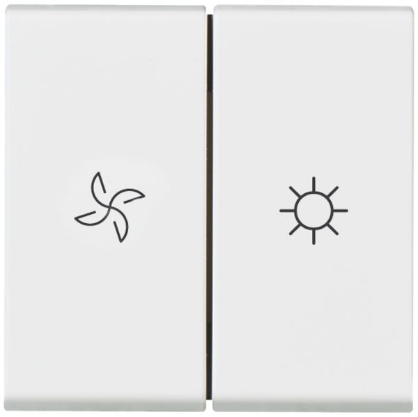 EB-Ventilator-Wippschalter MOS 3+3/1L weiss 2 Module