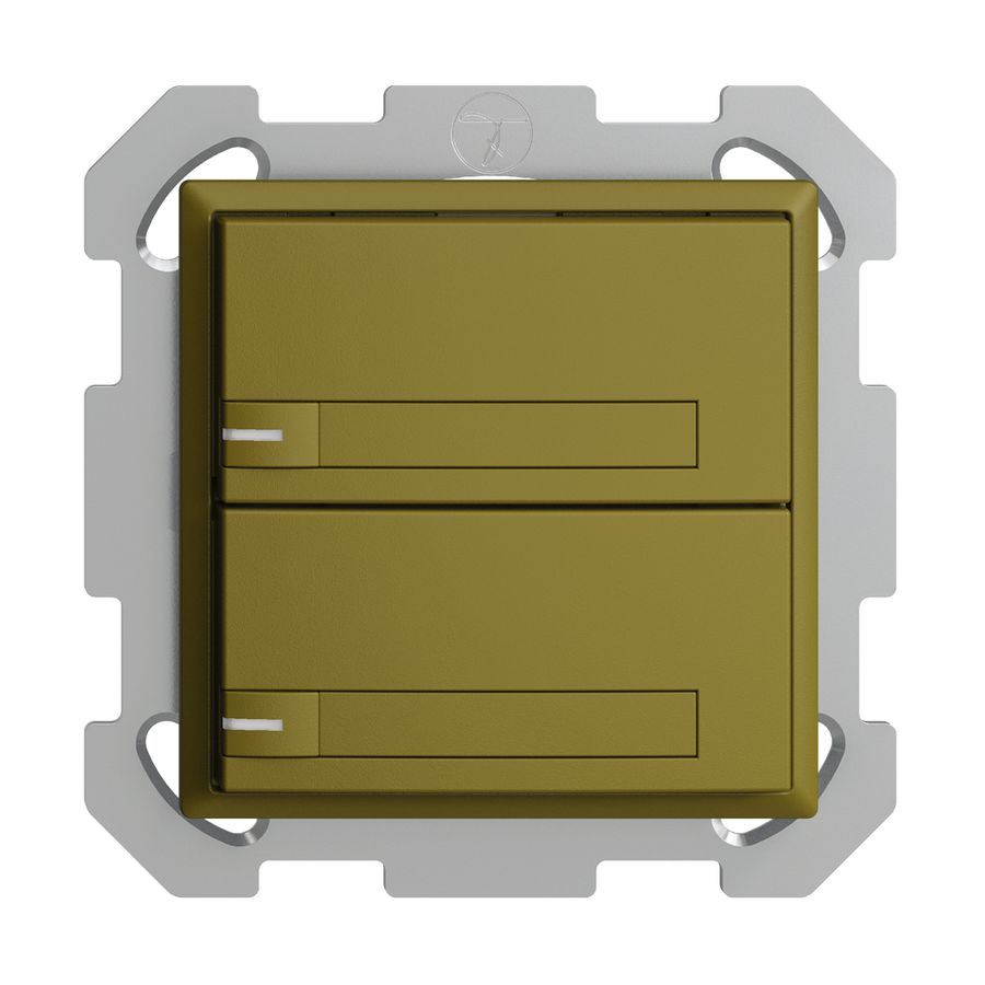 UP-KNX-Taster RGB EDUE, 250mW, m.RGB-LED, m.Papier., 2×Taste, 1×Tastenb., ov