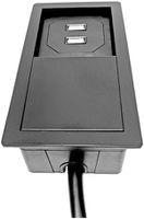 Presa ENC o INC 2×USB Karch VersaHIT, con cavo, nero matt, IP54