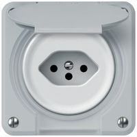 UP-Steckdose robusto 1×T13 10A 250V 86×86mm IP21 grau