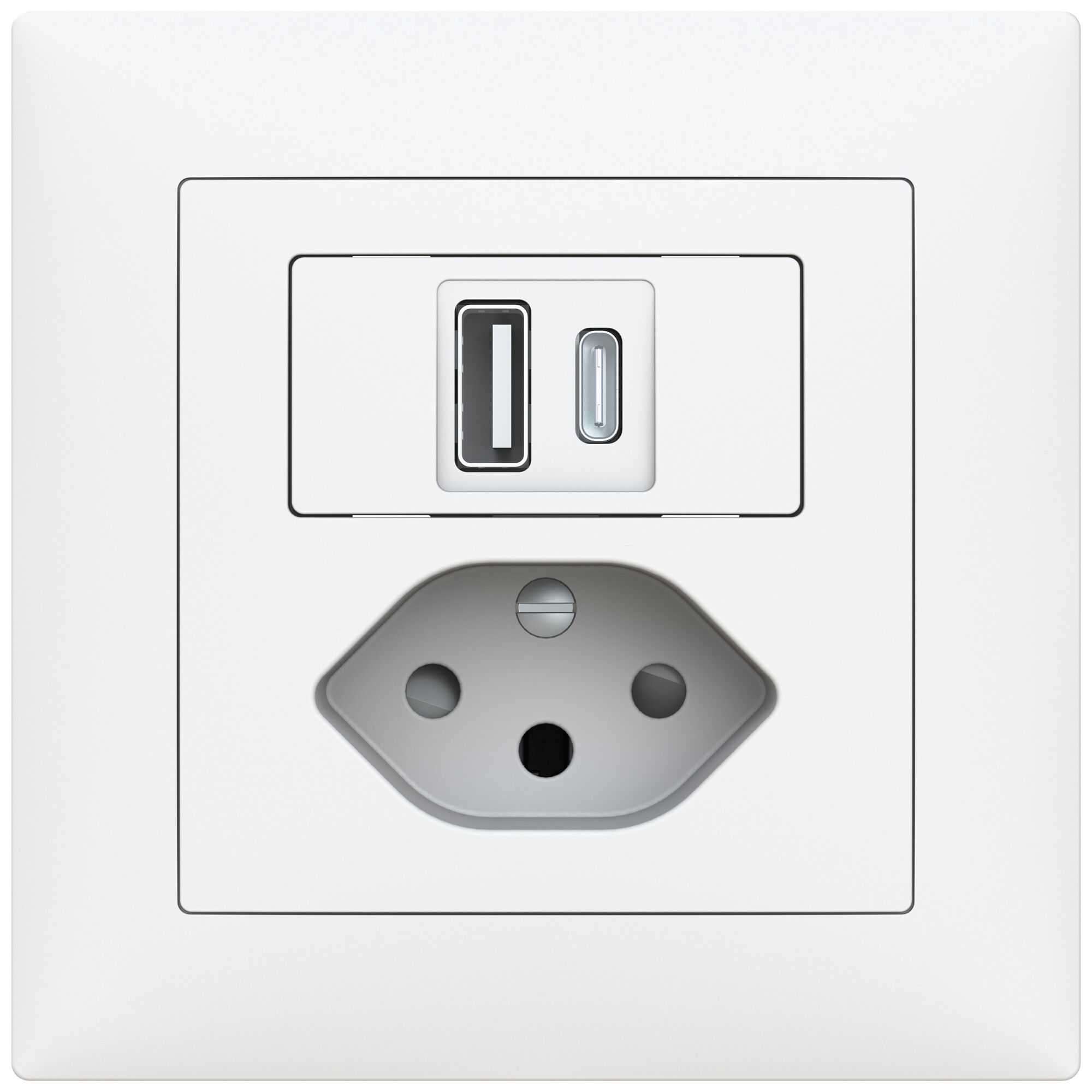 UP-USB-Ladesteckdose ABB Sidus 1×USB-A 1×USB-C + T13 3000mA OUT:5V ws