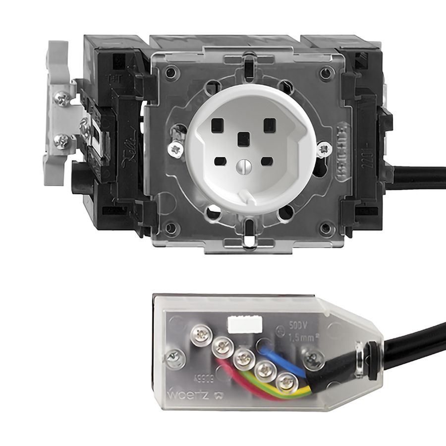 Prise INC FH T25 16A blanc 53mm Snap pour câble Technofil